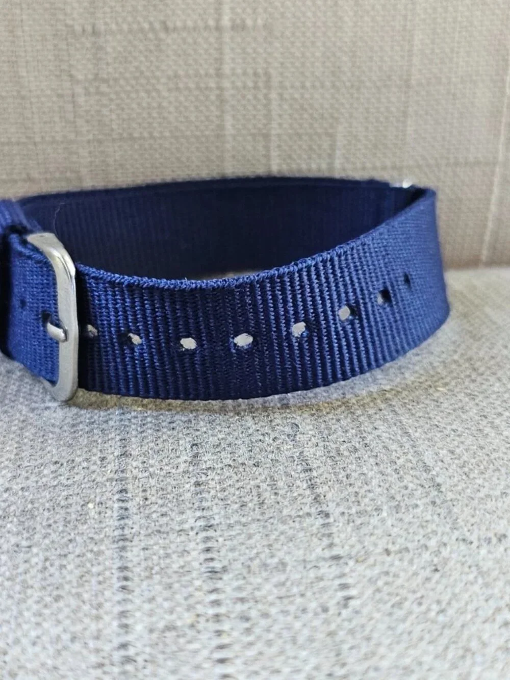 Navy Blue Canvas Strap for Watches Replacement Wristwatch Band Size Unbranded